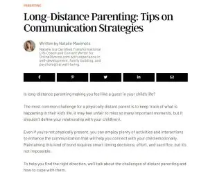 Long-Distance Parenting: Tips on Communication Strategies