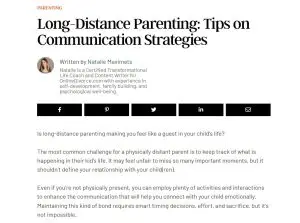 Long-Distance Parenting: Tips on Communication Strategies